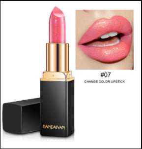 Shiny Metallic Lipstick Pearlescent Color Temperature Change Lipstick Gilt Lipstick (4)