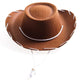 Children S Rope Non-Woven Brown Brim Cowboy Hat
