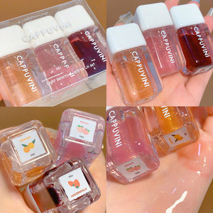 Small Square Lip Gloss Transparent Gloss Moisturizing and Nourishing Lacquer