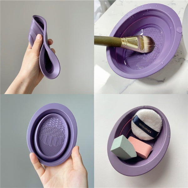 Scrubbing Plate Makeup Brush Cleaning Pad Brush Cleaning Bowl (6)