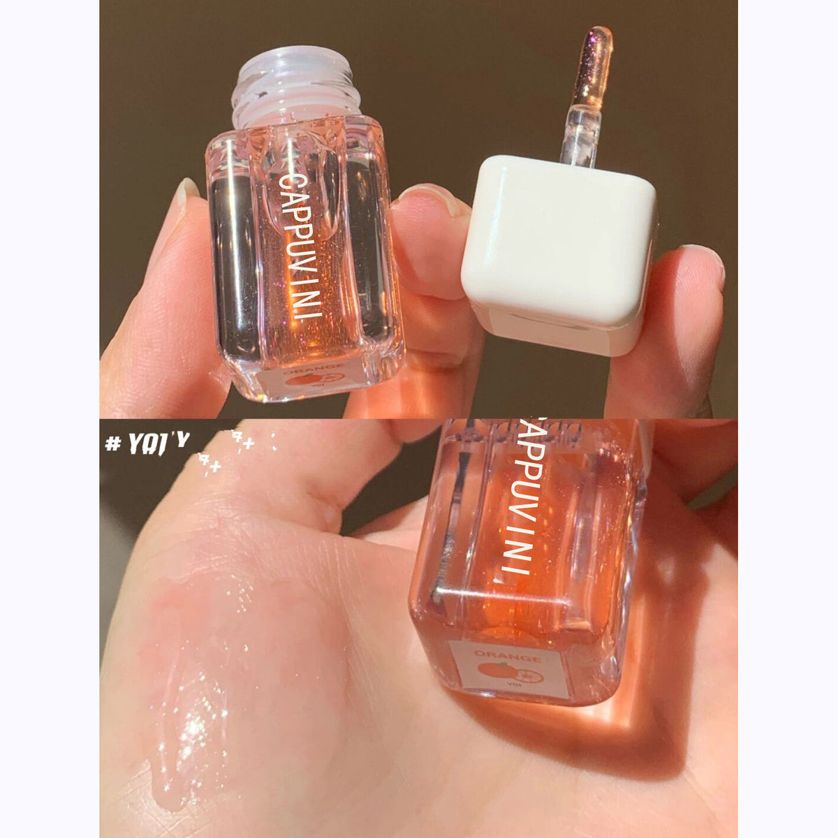 Small Square Lip Gloss Transparent Gloss Moisturizing and Nourishing Lacquer (3)