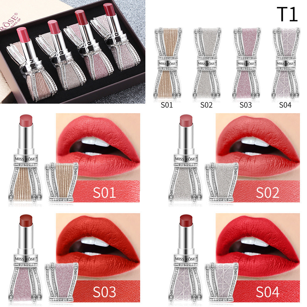 Bowknot Lipstick Sweet and Colorful Star Four-Pack Lipstick Set (4)