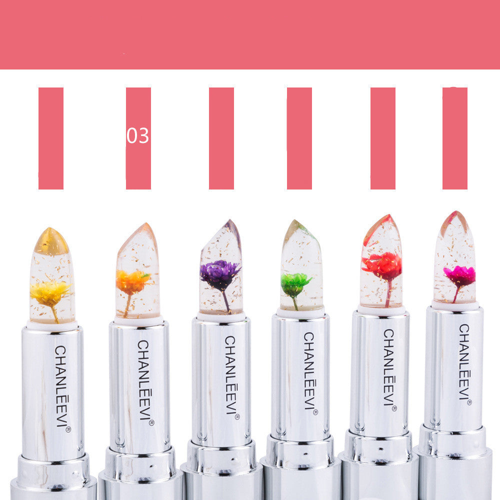 Flower Gold Leaf Temperature Change Crystal Lipstick (4)
