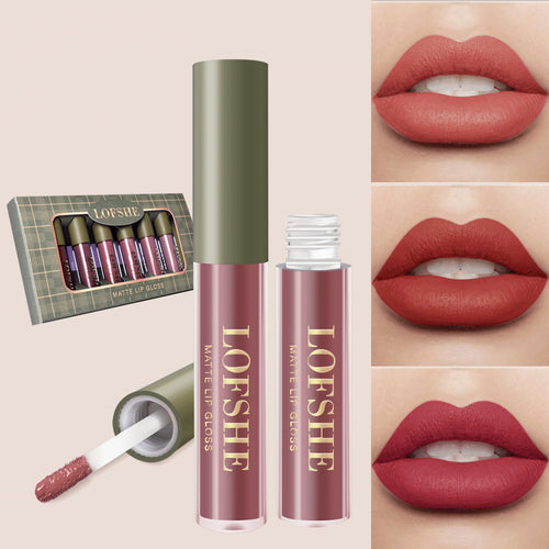 6 Colors Nonstick Cup Earth Matte Lipstick Glaze (2)