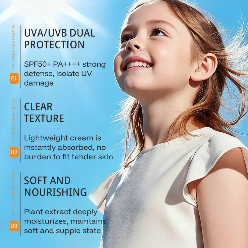 Baby Children Face Body Sunscreen Lotion