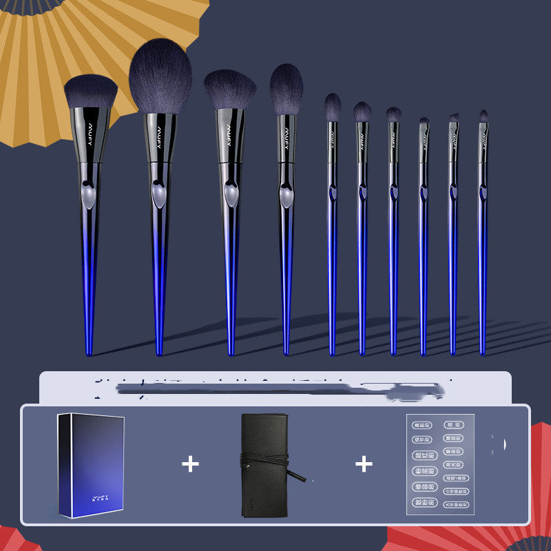 Blue 10-Piece Makeup Brush Set (10)