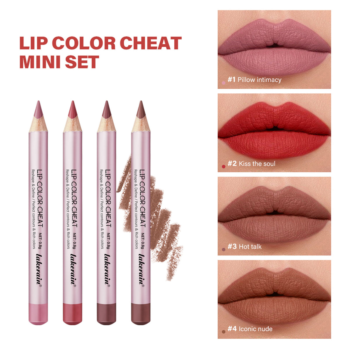4-Piece Matte Lipstick Lip Liner (3)