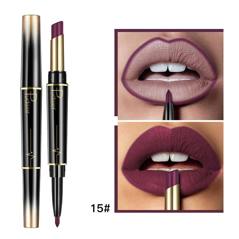 Matte Double-Headed Lipstick Lip Liner Lacquer (15)